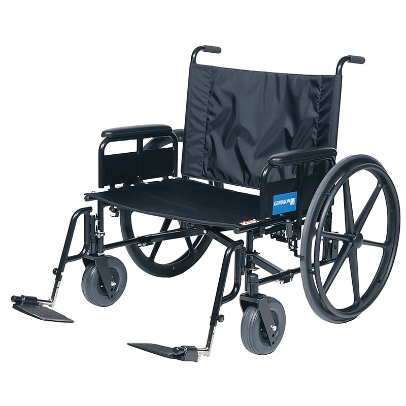 Gendron Reclining Wheelchair, 28" W x 20" D x 17.5", Desk Arm, Elevating Legrest Adjustable Back (5252820730R) image 1