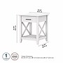 Bush Furniture Key West 20" x 20" End Table, Pure White Oak (KWT120WT-03)~#|#~5CEC4FFD-6397-45FE-BF43AFD7AE39FF25_sc7