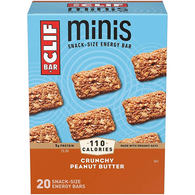 Clif Minis Crunchy Peanut Butter Energy Bar, 19.80 oz., 20 Bars/Box (CCC36412) image 1