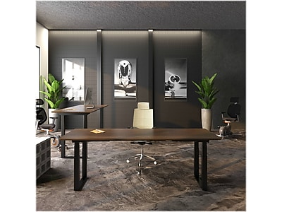 FlexiSpot E7Q 71"W Electric Adjustable Bamboo Top Standing Desk