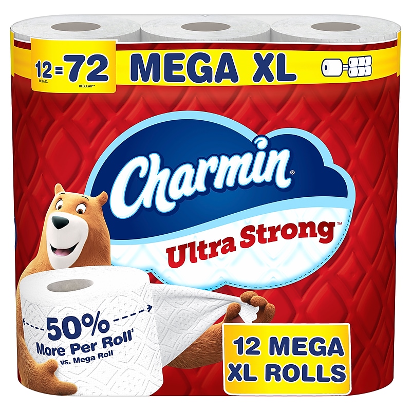 Charmin Ultra Strong Mega XL Toilet Paper, 2-Ply, White, 363 Sheets/Roll, 12 Rolls/Pack (04311) image 1