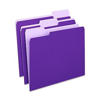 Staples File Folders, 1/3-Cut Tab, Letter Size, Purple, 100/Box (ST535559-CC)