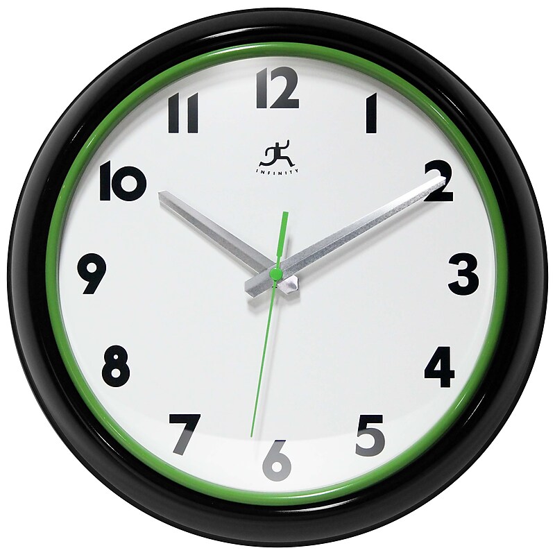 Infinity Instruments Lux Wall Clock, Plastic/Glass, 12" (14917BK-G3140) image 1