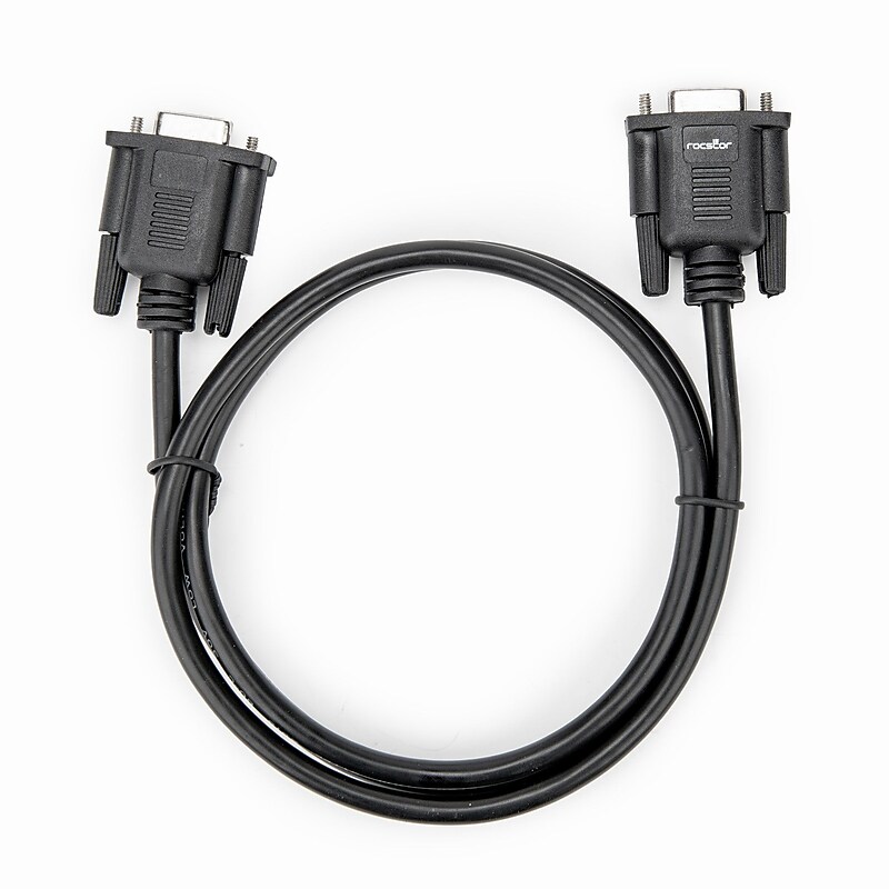 Rocstor 3.28' DB9 to DB9 Serial Null Modem Cable, Female to Female, Black (Y10C879-B1) image 1