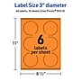 Avery Laser/Inkjet Multipurpose Circle Labels, 3" Dia., Bright Orange, 60/Pack (94513)~#|#~5D0C7352-8041-4B54-9CB79A7645B0EE38_sc7
