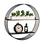 Mind Reader 2-Shelf Metal Wall Decor Circular Floating Shelves, 18" x 4" x 18", Black (WALLCIR-BLK)~#|#~5D14B683-A5AD-4889-8A9F32F2395A791F_sc7