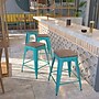 Flash Furniture Shania Industrial Metal Counter Height Stool without Back, Crystal Teal-Blue, 4-Pieces/Pack (4ETBT350324CBW)~#|#~5D16F162-EADF-4E3E-99623A7A6C5E1EB4_sc7
