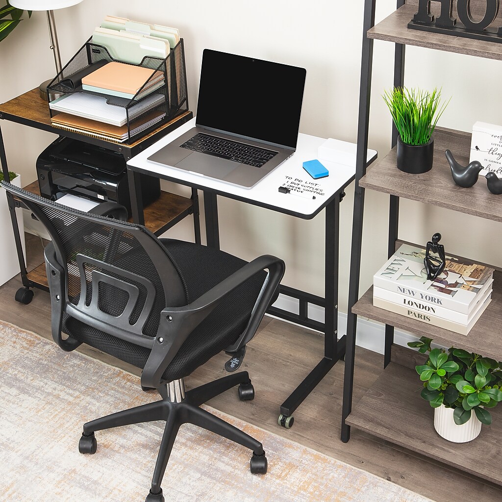 Another angle of whiteboard desk in home office