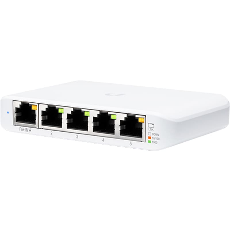 Ubiquiti UniFi Flex Mini 5-Port PoE Switch, 10Gbps, White, 5/Pack (USW-FLEX-MINI-5) image 1