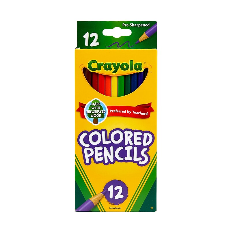 Crayola Colored Pencils, Assorted Colors, 12/Box (68-4012) image 1