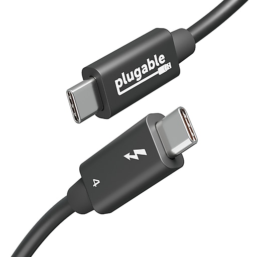 Plugable Thunderbolt4 EPR 3.3' Cable, 240W, Black (TBT4240W1M) Staples