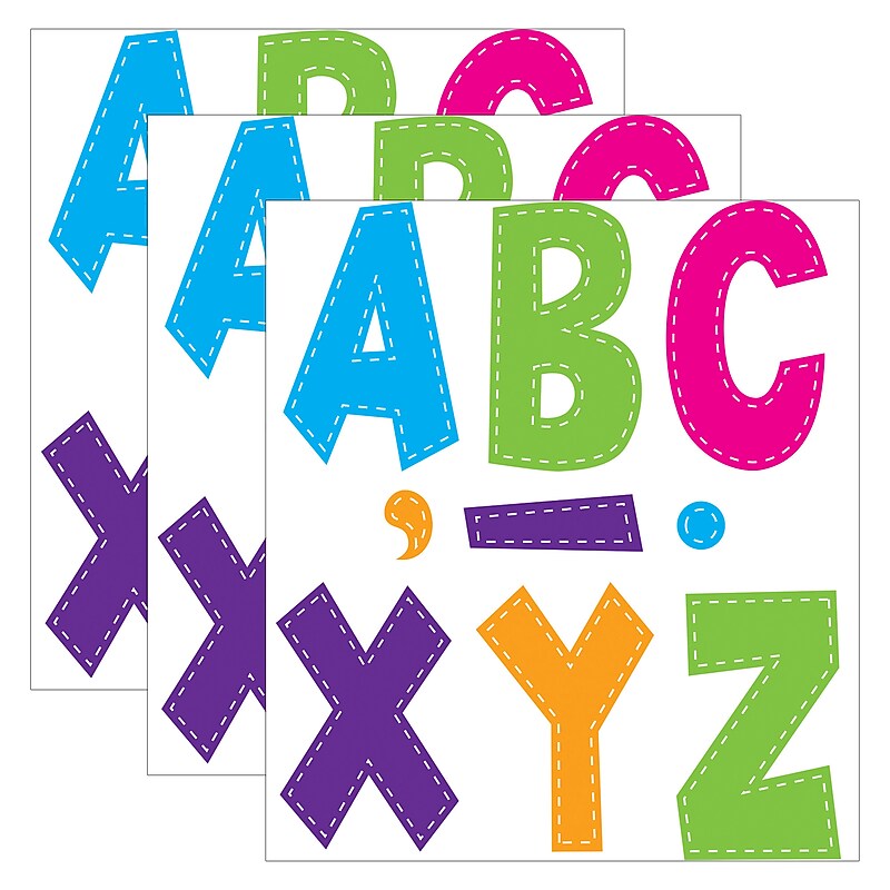Teacher Created Resources 7" Fun Font Letters, Bright Stitch, 120 Pieces/Pack, 3 Packs/Bundle (TCR77281-3) image 1