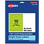Avery Printable Decorative Edge Multipurpose Labels, 1.5" x 3.5", Bright Green, 800/Box (94122)~#|#~5D2CECE5-2C1D-4CEA-B45F1863A49EDD55_sc7