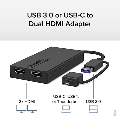Plugable USB 3.0/USB-C to Dual HDMI Adapter - Thumbnail 2