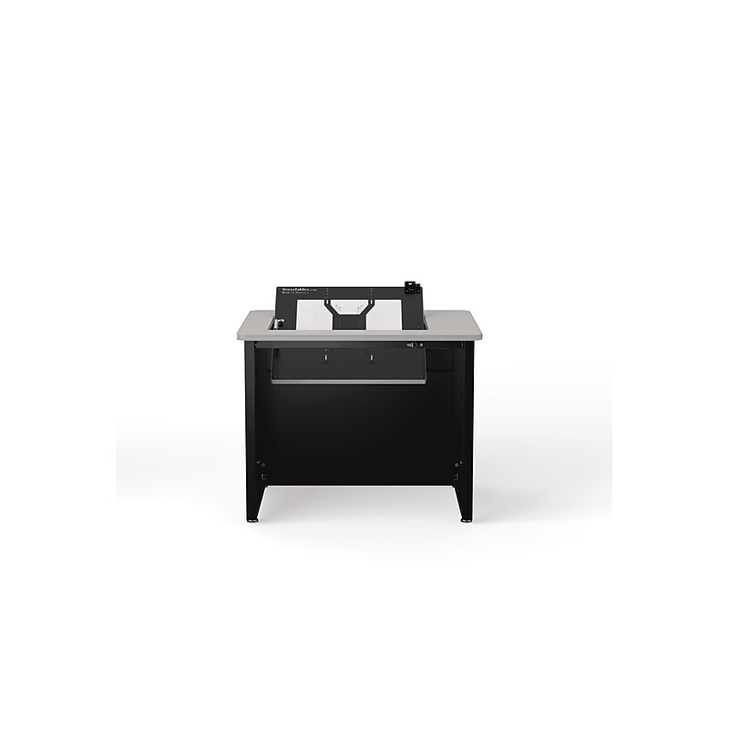 VersaDesk Enclosed Revolution 36"W Computer Desk, Grey/Black image 1