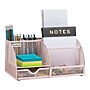 Mind Reader 7-Compartment Metal Desk Organizer, Pink (JOEORG-PNK)~#|#~5D3BA71E-8ED9-4E5E-BA75355A0B57B642_sc7