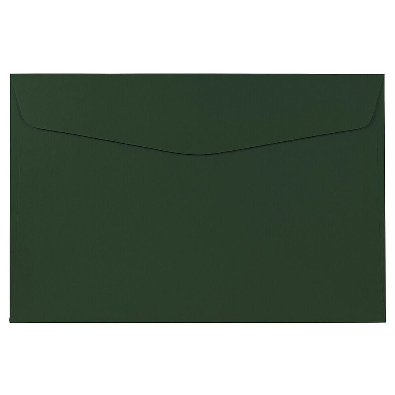 JAM Paper Booklet Envelope 6" x 9", Dark Green, 100/Pack (263917092d) image 1