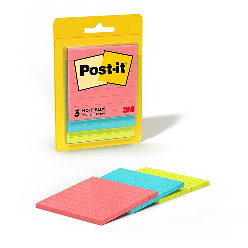 Post-it Notes, 3" x 3", Poptimistic Collection, 50 Sheet/Pad, 3 Pads/Pack (6301) image 1