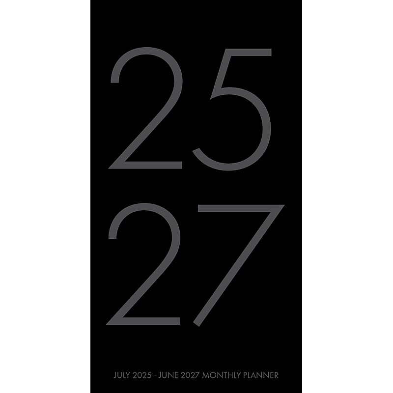 2025-2026 Willow Creek 3.5" x 6.5" Academic Year Weekly & Monthly Planner, Black (54789) image 1