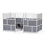 Luxor Modular Room Divider Starter Wall, 48"H x 70"W, Gray PET/Frosted Acrylic (MW-7048-FCG)~#|#~5D528BC4-76E6-433F-898039FE8848D04C_sc7
