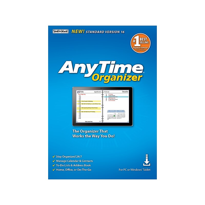 Individual Software AnyTime Organizer Standard 16 for 1 User, Windows, Download (IND945800V062) image 1