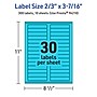 Avery Printable Rectangle Multipurpose Labels, 2/3" x 3-7/16", Bright Blue, 300/Pack (94210)~#|#~5D551BF1-8198-4506-A14D21802E9A23FC_sc7