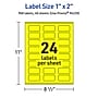 Avery Laser/Inkjet Rectangle Multipurpose Labels, 1" x 2", Neon Yellow, 960/Pack (94220)~#|#~5D563636-184D-4E66-943797472AF4838A_sc7