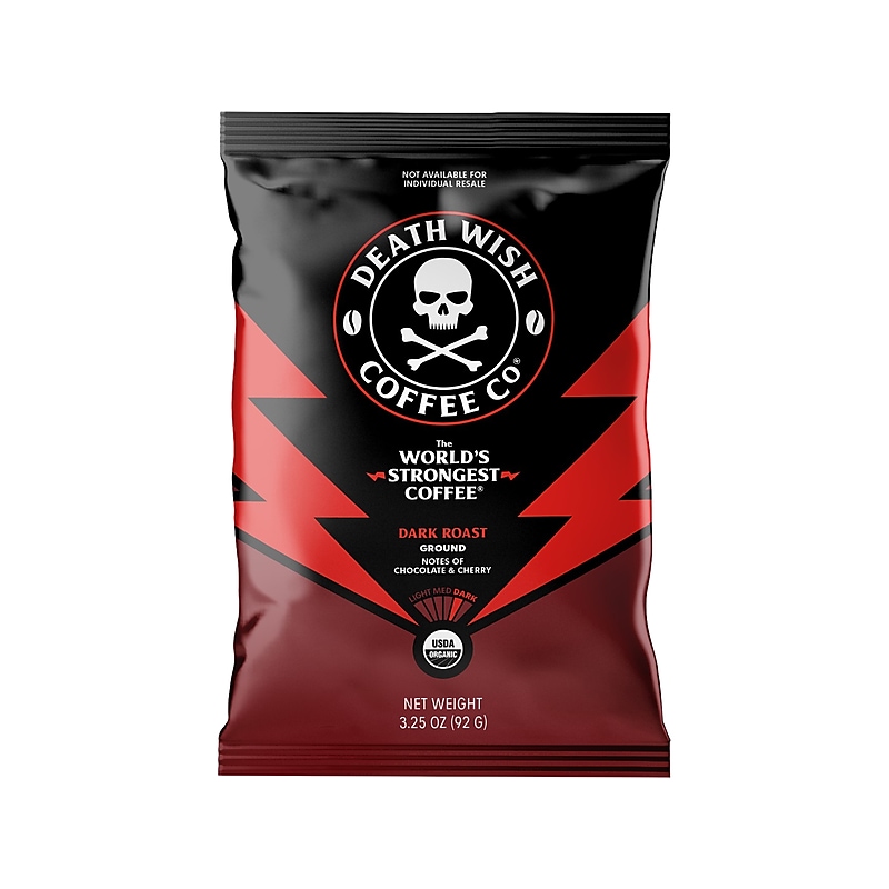 Death Wish Coffee Co. Coffee Frac Pack, Dark Roast, 3.25 oz., 25/Carton (PGDKRS325) image 1
