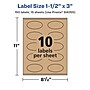 Avery Laser/Inkjet Multipurpose Oval Labels, 3" Dia, Kraft Brown, 150/Pack (94055)~#|#~5D57D00C-FE6B-4C6D-AB169861C576F40E_sc7