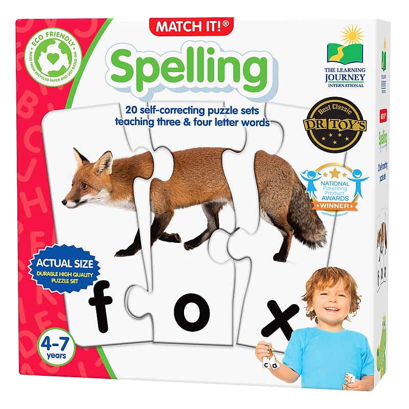 The Learning Journey International Match It! - Spelling, 70/Pieces, 20 Puzzles (LJI119648) image 1
