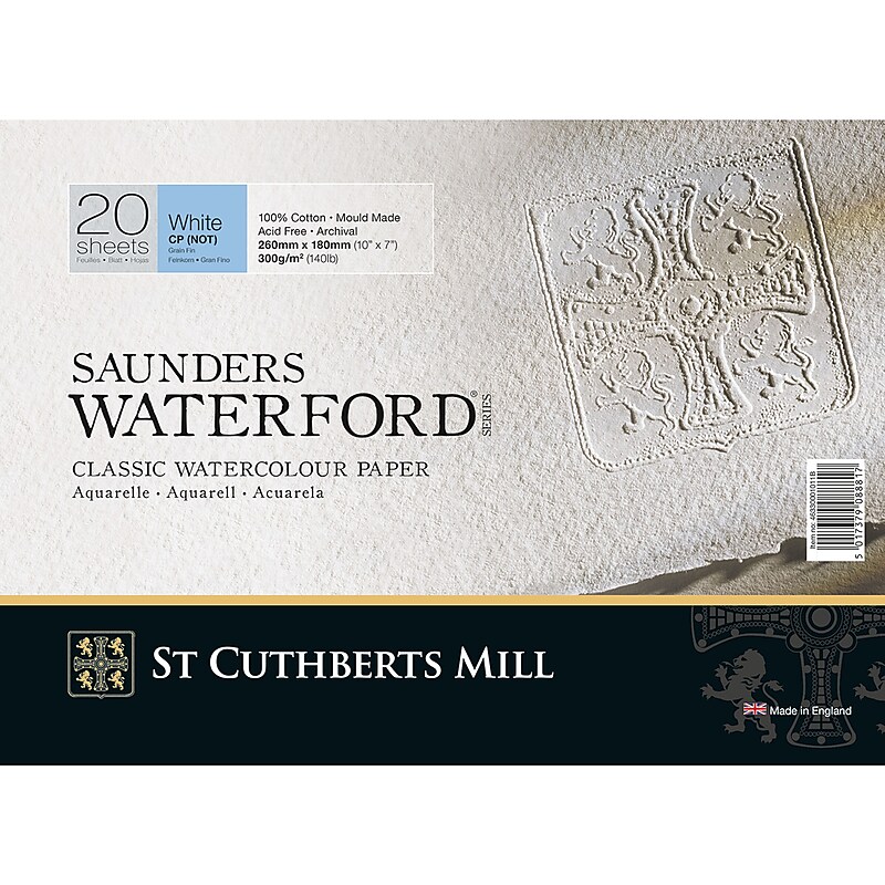 St Cuthberts Mill Saunders Waterford 10" x 7" Watercolor Sketch Pad, 20 Sheets/Pad (STCT46330001011B) image 1