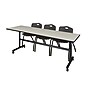 Regency Kobe 84" Flip Top Mobile Training Table- Maple & 3 'M' Stack Chairs- Black~#|#~5D6617D0-CEFC-4759-8A9B51D123E3CC8C_sc7