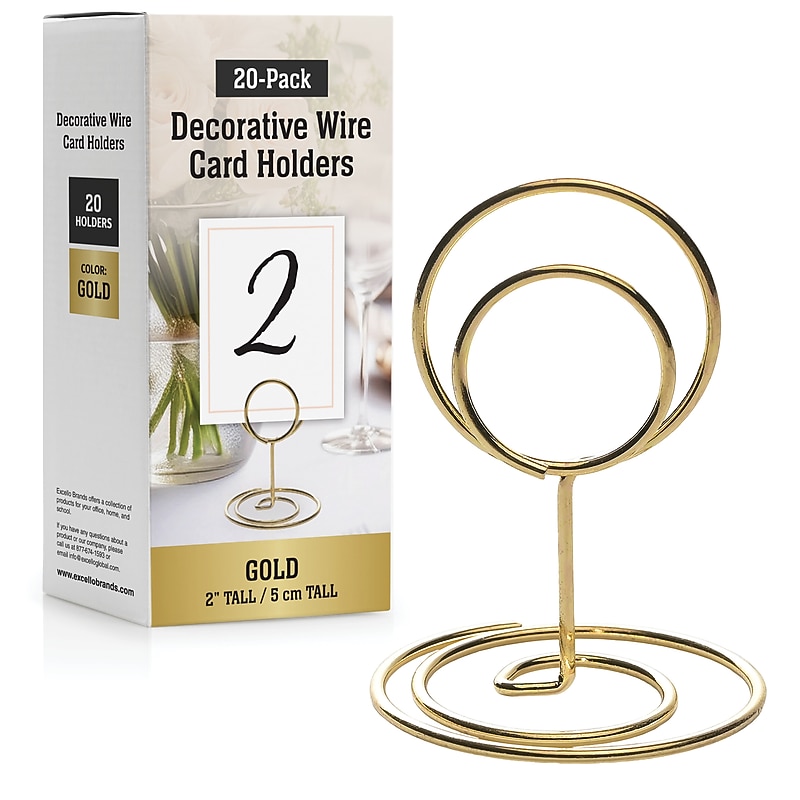 Global Printed Products Card Holder, Table Top/Countertop, Gold Metal, 20/Pack (WRHLDR-GLD) image 1
