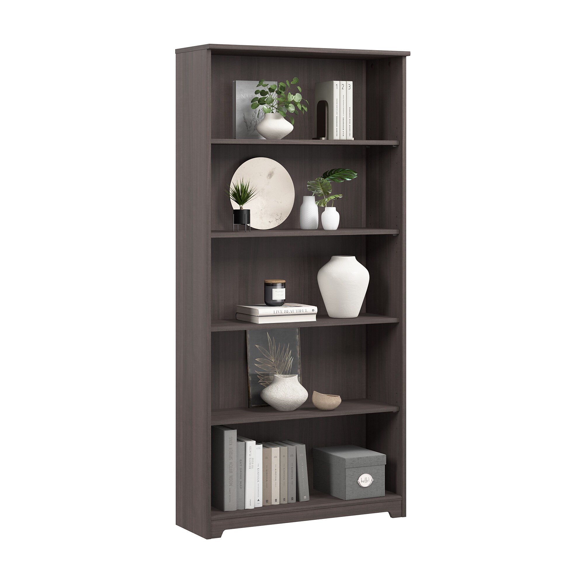 Bush Home Cabot Tall 5 Shelf Bookcase, Heather Gray (WC31766) Sansujyuku sansujyuku.com