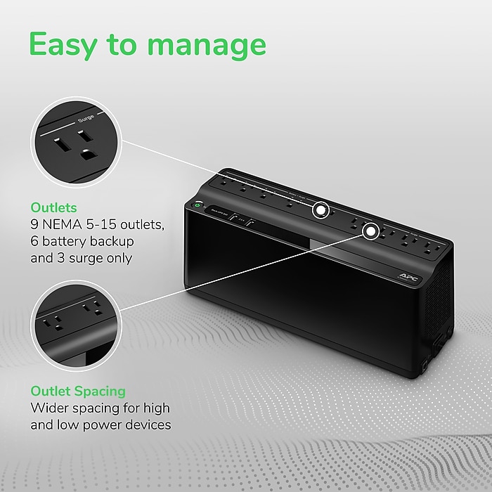 APC Back-UPS 850VA 9-Outlet Battery Backup & Surge Protector