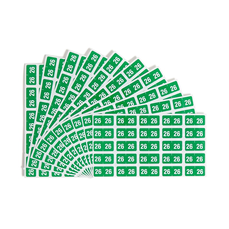 Smead ETS Color-Coded Year "26" File Folder Labels, 1" x 1/2", Green, 250/Pack (67926) image 1