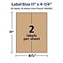 Avery Laser/Inkjet Rectangle Multipurpose Labels, 11" x 4.25", Kraft Brown, 30 Labels/Pack ( 94266)~#|#~5D72FC3C-E1CB-4F99-88236595E3A7970E_sc7