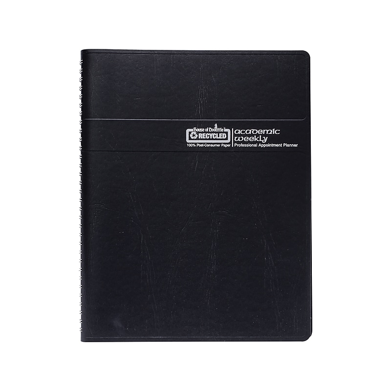 2024-2025 House of Doolittle 8.5" x 11" Academic Weekly Appointment Book, Leatherette Cover, Black (257202-25) image 1