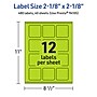 Avery Square Multipurpose Labels, 2-1/8" x 2-1/8", Bright Green, 480/Pack (94105)~#|#~5D75C0D1-B091-41B5-BB9DEB2C05AE3F4A_sc7