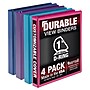 Samsill Durable 1" View Binders, D-Ring, Made in USA,  Assorted Fashion Colors, 4/Pack (MP46439)~#|#~5D76FBE1-DA51-49D9-AA472C1D2EC3A8FF_sc7