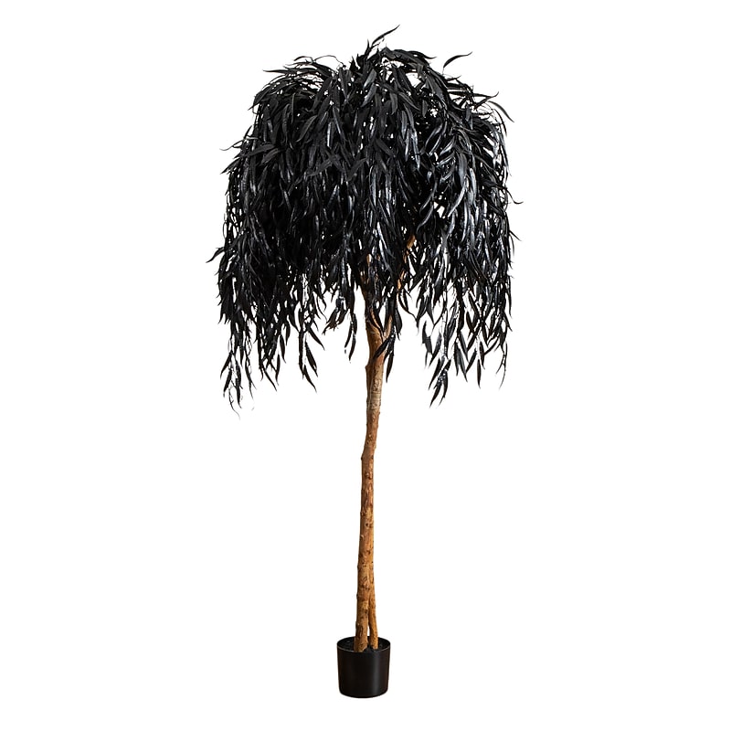 Nearly Natural Artificial Halloween Black Willow Tree, 6' (T5197) image 1