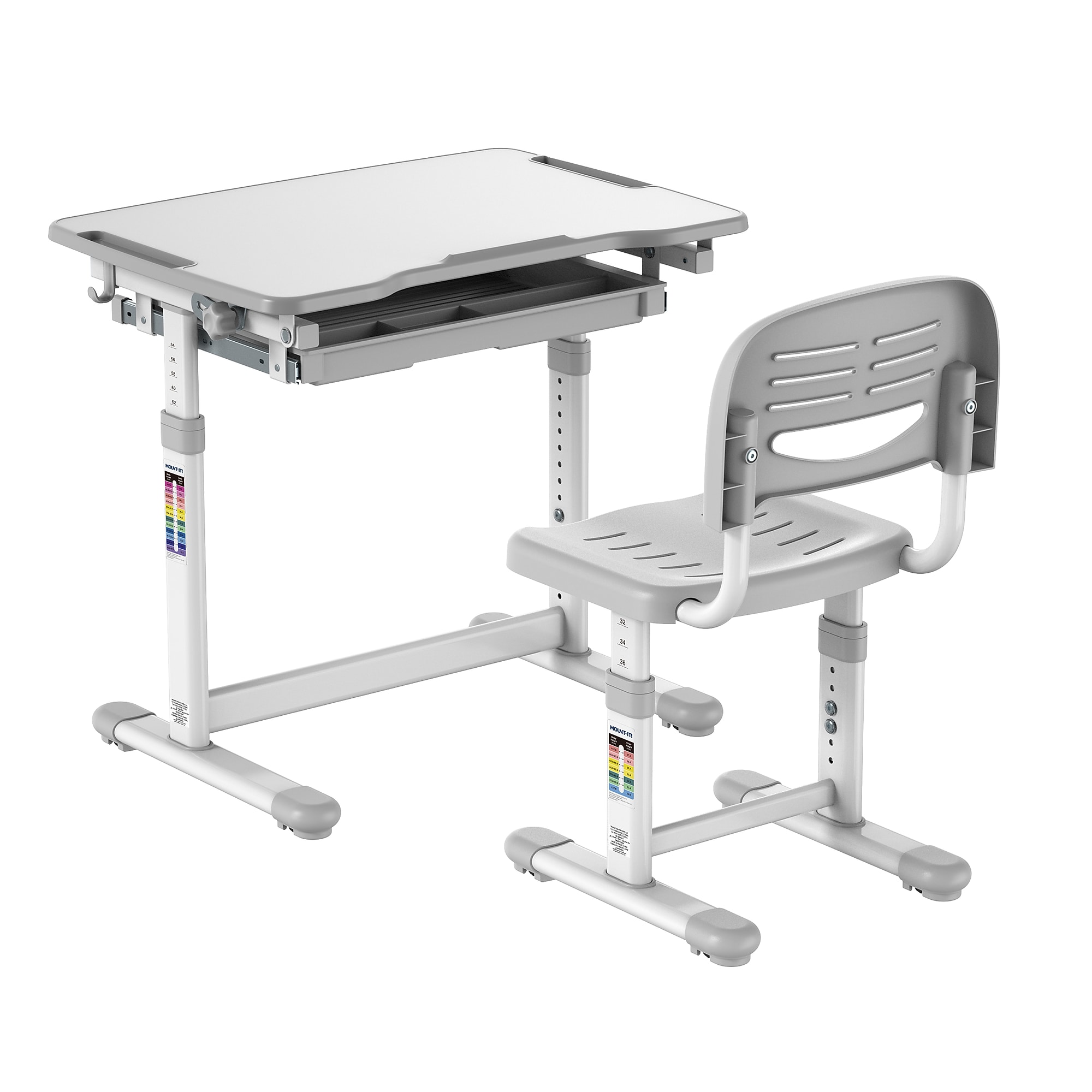 Mount-It! 26″W Kid’s Desk with Chair, Gray (MI-10201) Sansujyuku sansujyuku.com