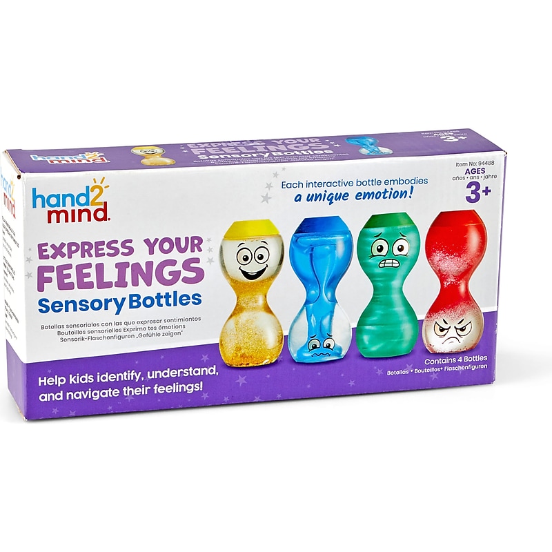 hand2mind Express Your Feelings Sensory Bottles, 4/Pack (94488) image 1