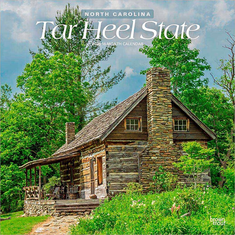 2026 BrownTrout Tar Heel State North Carolina Places 12" x 12" Monthly Wall Calendar (9798330705788) image 1