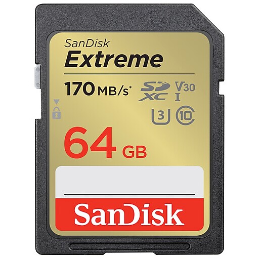 SanDisk Extreme 64GB SDXC Memory Card, Class 10, U3, V30, (SDSDXV2