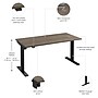 Bush Business Furniture Move 40 Series 60"W Electric Adjustable Standing Desk, Modern Hickory/Black (M4S6030MHBK)~#|#~5D89CDD1-CACF-4400-89ECABBDFE505DD5_sc7