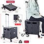 Dbest Stair Climber Quik Cart Swing Lid Four Swivel Wheeled Rolling Crate Teacher Utility, Sky Black (01-955)~#|#~5D8B3D8E-DD25-447C-8A40B3FE34274E29_sc7