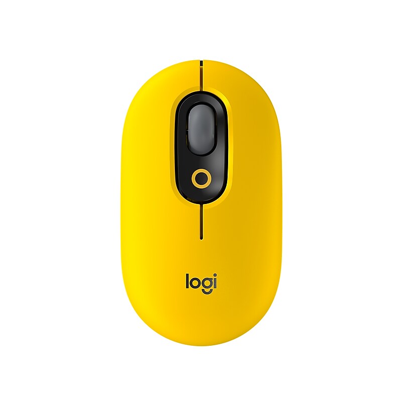 Logitech POP Wireless Ambidextrous Optical Mouse, Yellow/Black (910-006543) image 1