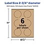Avery Laser/Inkjet Circle Multipurpose Labels, 2.75" Dia., Kraft Brown, 600 Labels/Box ( 94512)~#|#~5D909FCA-9A3A-4775-AB6FC6608439E37C_sc7