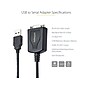 StarTech 3' USB-A to RS-232 Serial Adapter Cable, Male to Male, Black, Prolific Chip, COM Retention (1P3FPC-USB-SERIAL)~#|#~5D928EED-73CC-4F7F-A60EEC73FD9B2C29_sc7